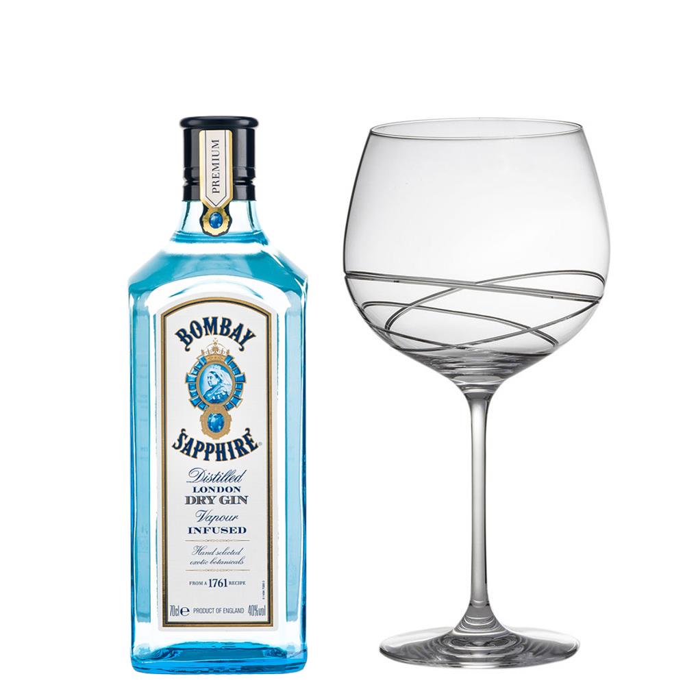 Bombay Sapphire Gin 70cl And Single Gin and Tonic Skye Copa Glass